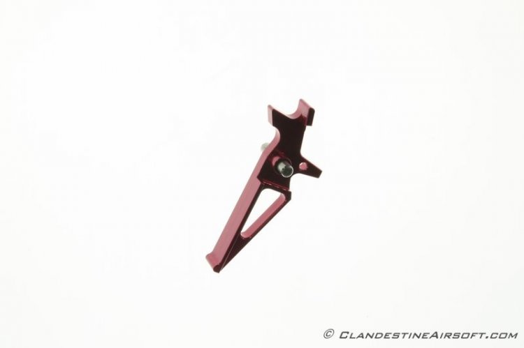 SHS CNC Aluminum M4 Straight Trigger - Red - Click Image to Close